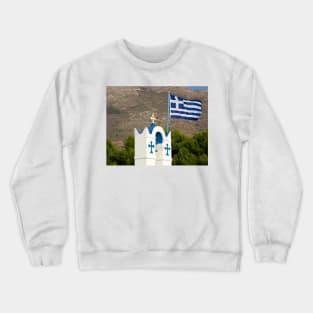 Belfry and flag of Greece Crewneck Sweatshirt